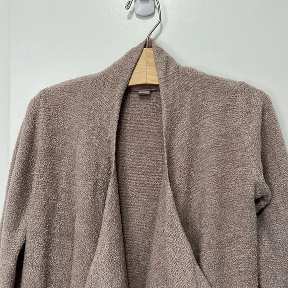 Barefoot Dreams Cozychic Lite Knit Drape-front Cardigan in blush pink size 6/7 - Picture 3 of 7